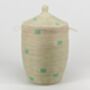 Handwoven Alibaba Laundry Basket With Mint Squares, thumbnail 1 of 3