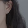 Sterling Silver Crystal Bar Hoop Earrings, thumbnail 5 of 6