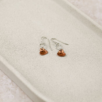 Sterling Silver And Copper Heart Earrings, 3 of 4