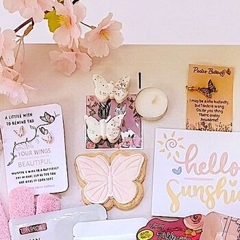Pink Butterfly Hug In A Box – Pamper Hamper Self Care Package, 5 of 12