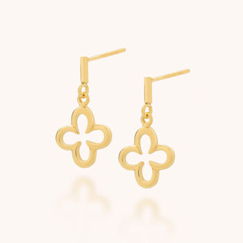 Clover Drop Earrings Sterling Silver, 5 of 7