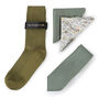 Mens Luxury Olive Green Tie Gift Box Set, thumbnail 2 of 4