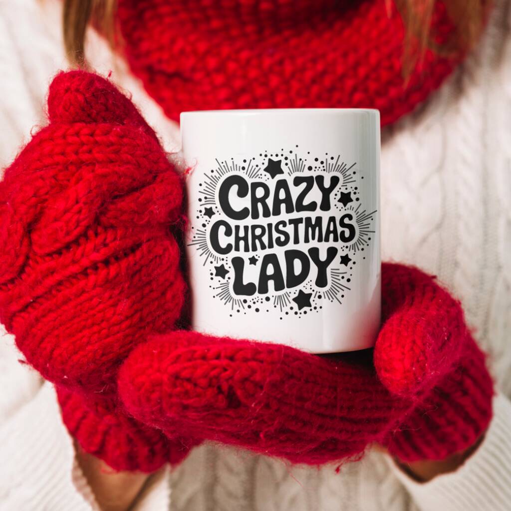 Crazy Christmas Lady | Christmas Mug, 1 of 5