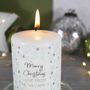 Personalised 'Merry Christmas' Snowflake Pattern Candle, thumbnail 6 of 7