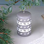 G Decor Nordhavn Grey Reindeer Pillar Candle Nordic Winter Lodge Décor In Small Or Large Size, thumbnail 3 of 5