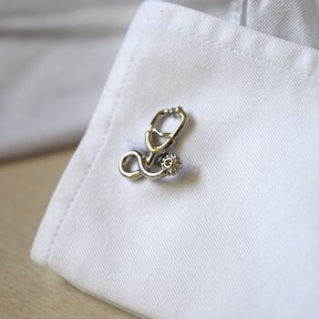 Stethoscope Cufflinks 316 L Stainless Steel Gift For Doctors And Medical Students, 3 of 5