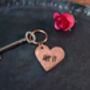 7th Anniversary Solid Copper Heart Keyring, thumbnail 6 of 9