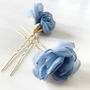 Blue Flower Hair Pins, thumbnail 1 of 7