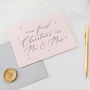 Blush Pink 'Our First Christmas As Mr And Mrs' Card, thumbnail 2 of 4