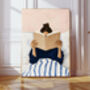 Female Reading Book Portrait Art Print, thumbnail 1 of 3
