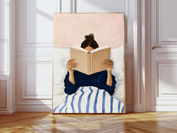 Female Reading Book Portrait Art Print, 2 of 3