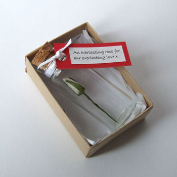 Tiny Single Rose In A Bottle With Personalised Message, 5 of 11
