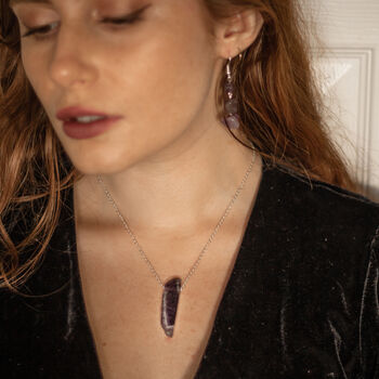 925 Sterling Silver And Amethyst Pendant Necklace, 4 of 5