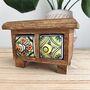 Handmade Two X Drawer Mini Ceramic Jewellery Box Chest, thumbnail 1 of 12