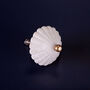 G Decor Belle Ombrelle Ceramic Door Knob In Soft Cream And Pastel Pink With Brass Finish, thumbnail 4 of 5