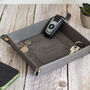 Floral Frame Snap Up Pu Leather Desk Tidy Storage Tray, thumbnail 4 of 6