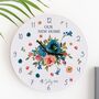 Personalised Peach And Navy Roses New Home Clock, thumbnail 1 of 3