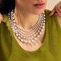 Matt Finish Layered Bead Contemporary Necklace, thumbnail 4 of 6
