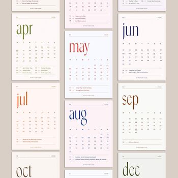 Minimal 2026 Monthly Desk Calendar With Wooden Holder, 8 of 10