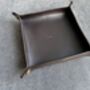 Personalised Dark Brown Square Leather Accessories Tray, thumbnail 10 of 12