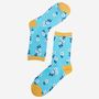 Women's Floral Bamboo Socks Wild Flowers Blue, thumbnail 1 of 2