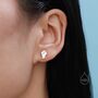 Sterling Silver Power Fist Stud Earrings, thumbnail 3 of 10