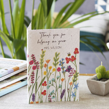 Thank You Personalised Teacher Plantable Card, 3 of 4