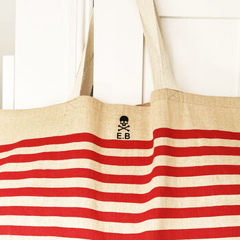 Personalised Motif Hobbies And Initials Big Stripe Bag, 2 of 9