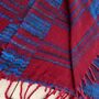 Soft Blanket Striped Cherry Red And Blue Sofa Throw, thumbnail 8 of 9