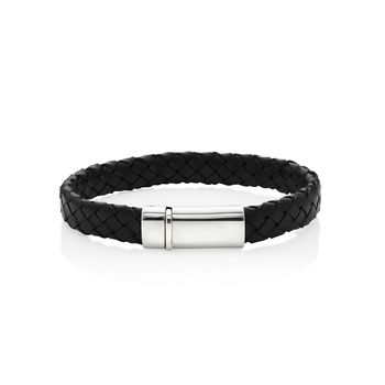 Men's Personalised Silver Clasp Leather Bracelet, 4 of 8