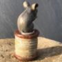 Mouse On Cotton Reel Figurine In Gift Pouch, thumbnail 3 of 3