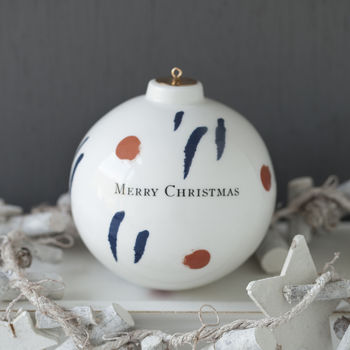 Personalised Abstract Print Bone China Bauble, 2 of 3