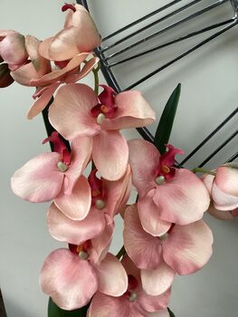 Large Peach Artificial Silk Orchid, 3 of 7