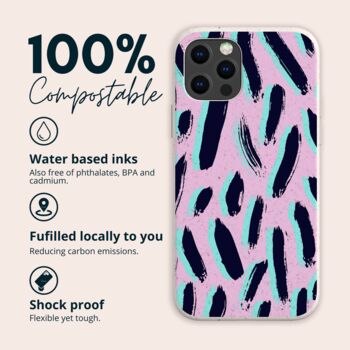 Neon Strokes Eco Friendly, Biodegradable Phone Case, 2 of 9