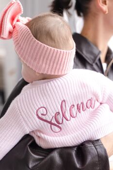 Pink Personalised Embroidered New Baby Name Cardigan, 4 of 12
