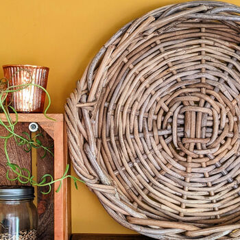 Round Rattan Wicker Display Tray With Handles, 5 of 8