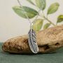 Sterling Silver Oxidised Feather Pendant Necklace, thumbnail 1 of 8