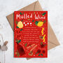 Festive Christmas Card, Mulled Wine Recipe Card, thumbnail 1 of 3