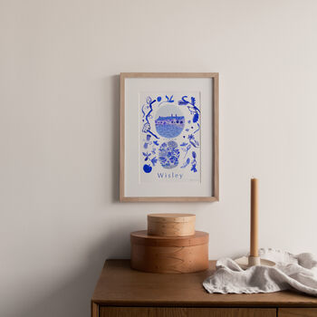 Rhs Garden Wisley Surrey Art Print Painted Blue Scenes Poster, 5 of 6