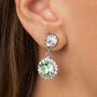 Light Green Swarovski Crystal Snow Drop Earrings, thumbnail 1 of 6