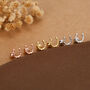 Sterling Silver Horseshoe 18 G Screw Back Stud Earrings, thumbnail 3 of 11
