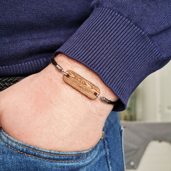 Personalised Men's Woodgrain Secret Message Bracelet, 2 of 7