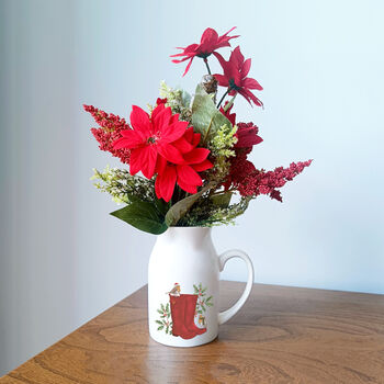 Robin And Wellies Christmas Flower Vase, 5 of 6