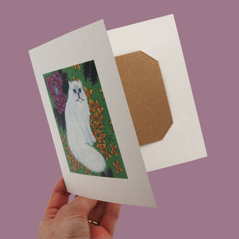 Reusable Eco Friendly Fluffy Cat Card Blank Inside Or Optional Handwritten Message, 2 of 11