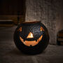 Black Lantern Pumpkin Decoration With Tru Glow® Candle, thumbnail 1 of 3
