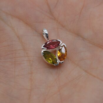 Pink Green Mixed Tourmaline Pendant: October Birthstone, 9 of 10
