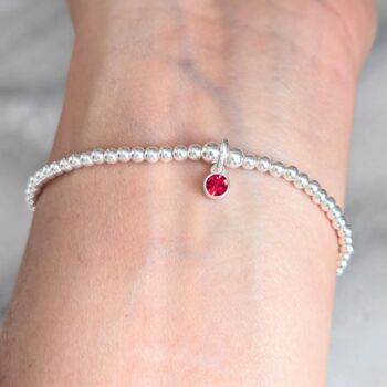 Sterling Silver July Birthstone Bracelet, 2 of 8
