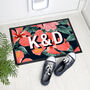 Personalised Tropical Flower Rubber Door Mat Gift, thumbnail 1 of 4