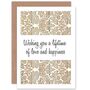 Wishing Love And Happiness Art Nouveau Floral Wedding Card, thumbnail 1 of 4