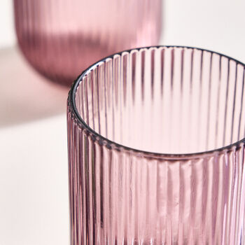 Palermo Set Of Four Amethyst Ribbed Tumblers, 5 of 6